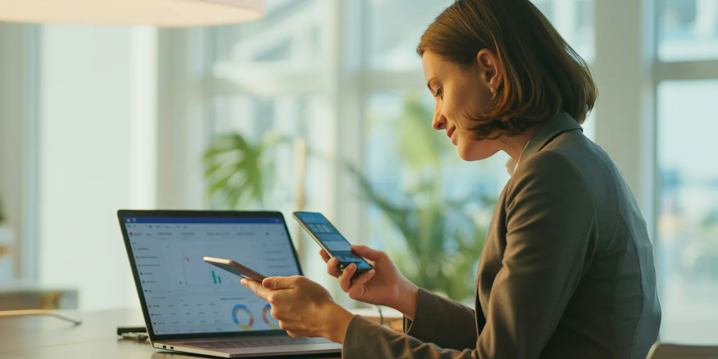 Florida real estate agent working the phone and a CRM pipeline of leads at a modern desk